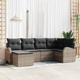 vidaXL Garden Sofa Set 6 pcs Black poly rattan