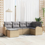 vidaXL Garden Sofa Set 6 pcs Black poly rattan