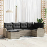 vidaXL Garden Sofa Set 6 pcs Black poly rattan