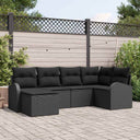 vidaXL Garden Sofa Set 6 pcs Black poly rattan
