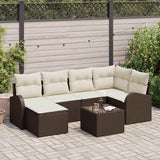 vidaXL Garden Sofa Set 6 pcs Black poly rattan
