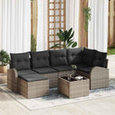 vidaXL Garden Sofa Set 6 pcs Black poly rattan