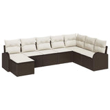 vidaXL Garden Bench Set with Cushion Black Poly Rattan
