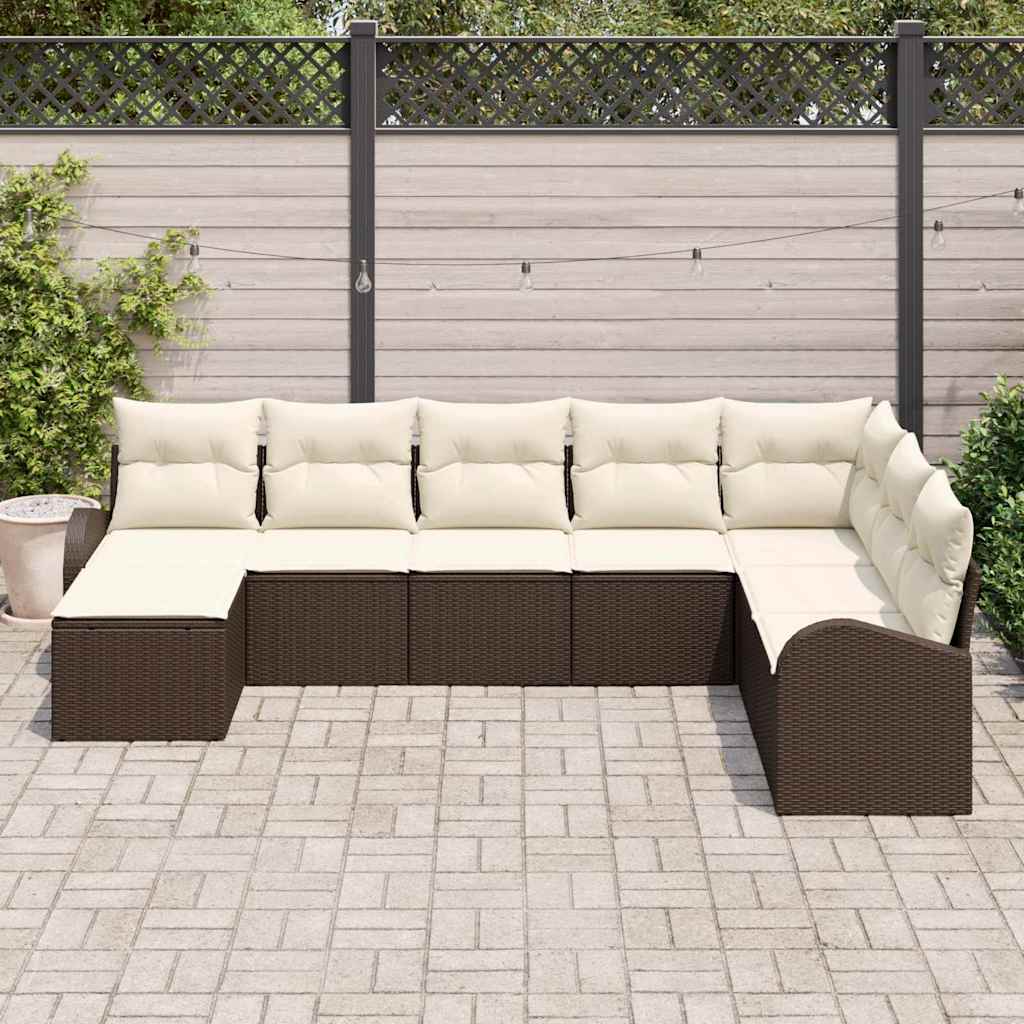 vidaXL Garden Bench Set with Cushion Black Poly Rattan