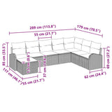 vidaXL Garden Bench Set with Cushion Black Poly Rattan