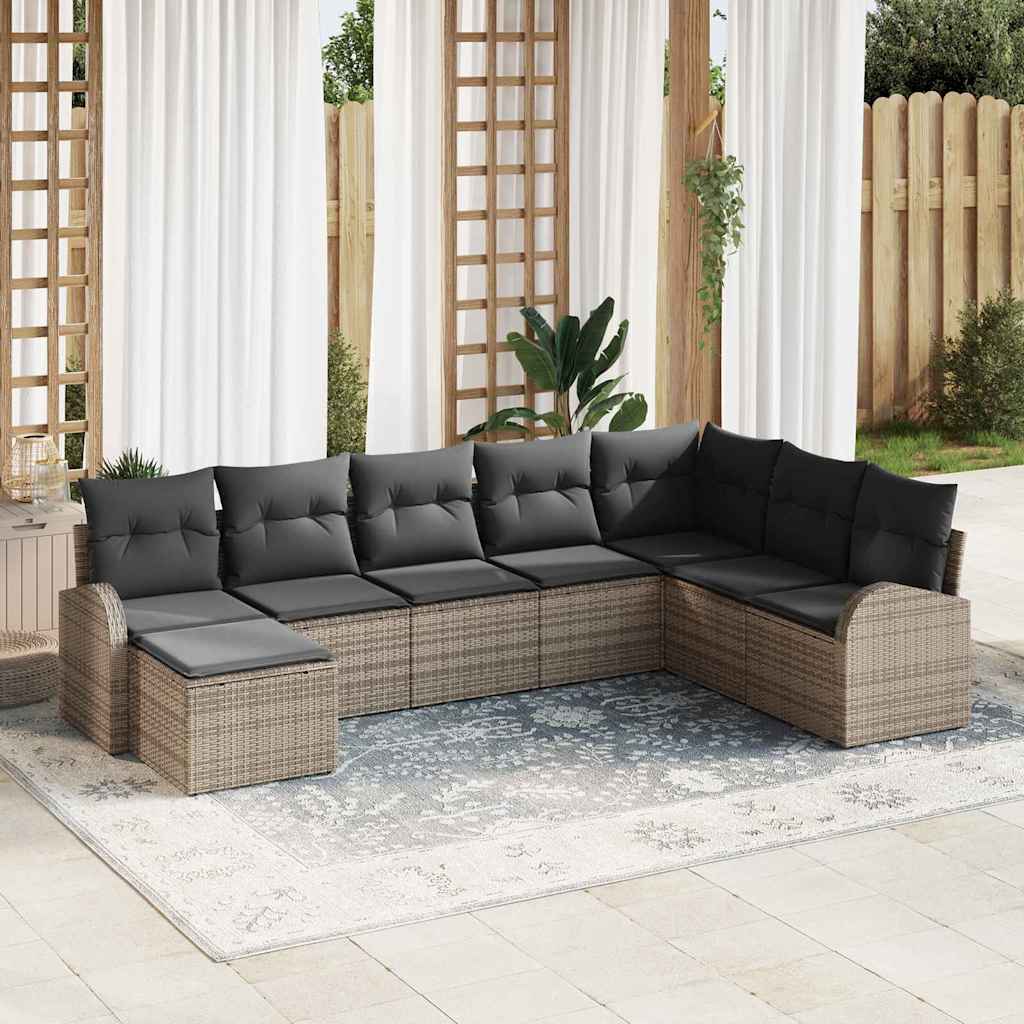 vidaXL Garden Bench Set with Cushion Black Poly Rattan