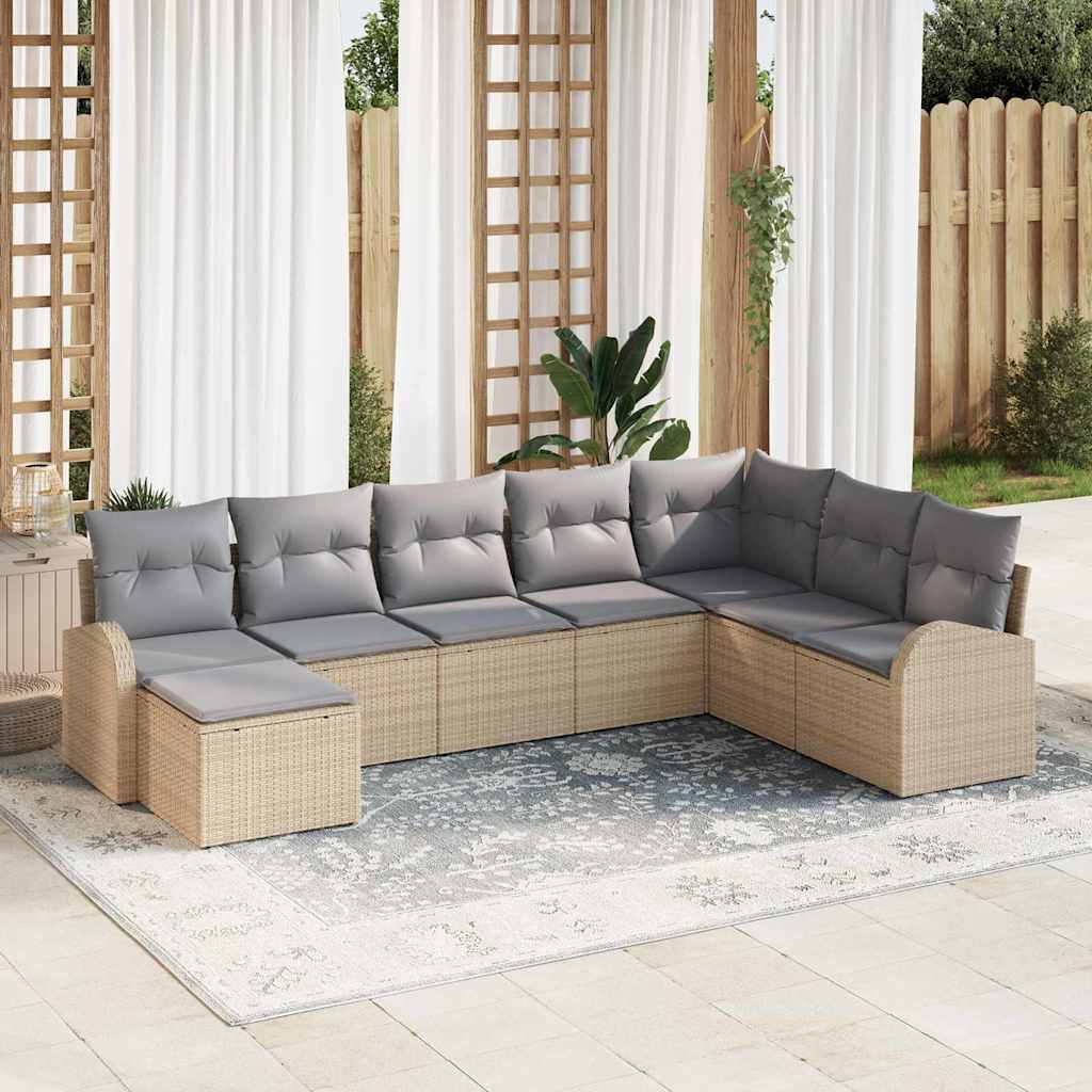 vidaXL Garden Bench Set with Cushion Black Poly Rattan