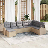 vidaXL Garden Bench Set with Cushion Black Poly Rattan