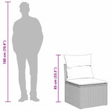 vidaXL Tuinbank Set met kussen 7 pcs Zwart Poly Riet