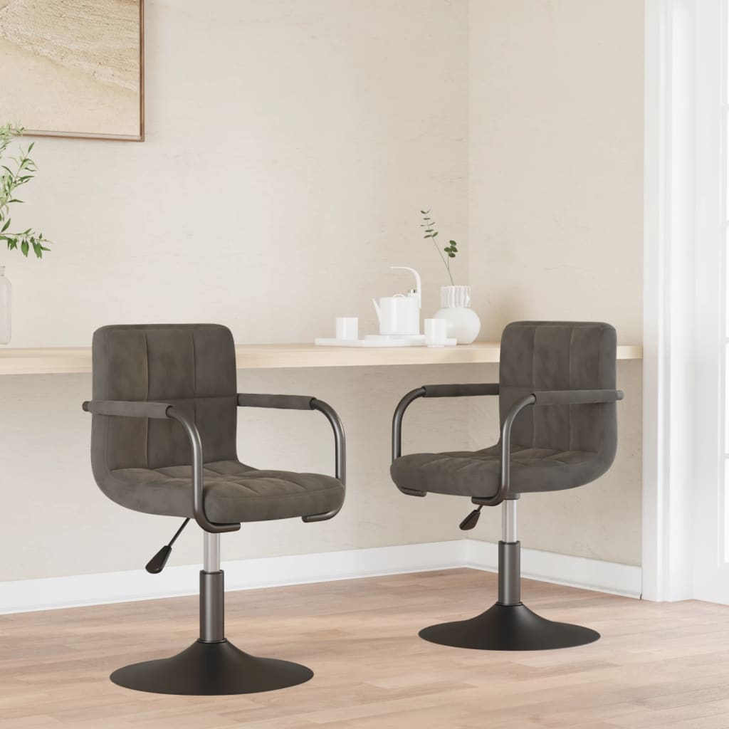 vidaXL Eetkamerstoelen draaibaar 4 st fluweel zwart
