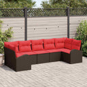 vidaXL Garden Bench Set with Cushion 7 pcs Brown Poly Rattan