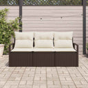 vidaXL Bankstel 3 pcs Zwart poly rattan