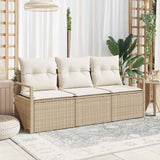 vidaXL Bankstel 3 pcs Zwart poly rattan