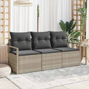 vidaXL Bankstel 3 pcs Zwart poly rattan