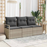 vidaXL Bankstel 3 pcs Zwart poly rattan