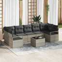 vidaXL Sofa Set 8 pcs Black and Cream poly rattan