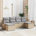 vidaXL Bankstel 6 pcs Zwart poly rattan