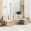 vidaXL Bankstel 6 pcs Zwart poly rattan