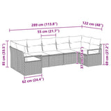 vidaXL Sofa Set with Cushions 7 pcs Black Poly Rattan