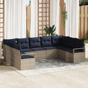 vidaXL Salon de jardin avec coussins 7 pcs Résine tressée Marron