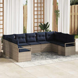 vidaXL Salon de jardin avec coussins 7 pcs Résine tressée Marron