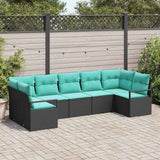 vidaXL Salon de jardin avec coussins 7 pcs Résine tressée Marron