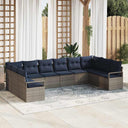 vidaXL Sofa Set with Cushions 10 pcs Brown Poly Rattan