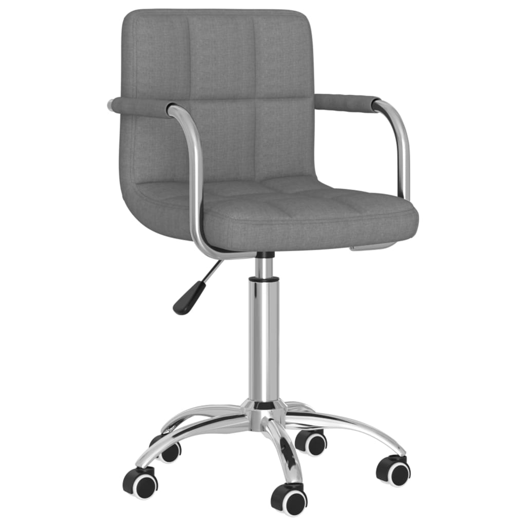 vidaXL Office Swivel Chair Fabric Light Grey