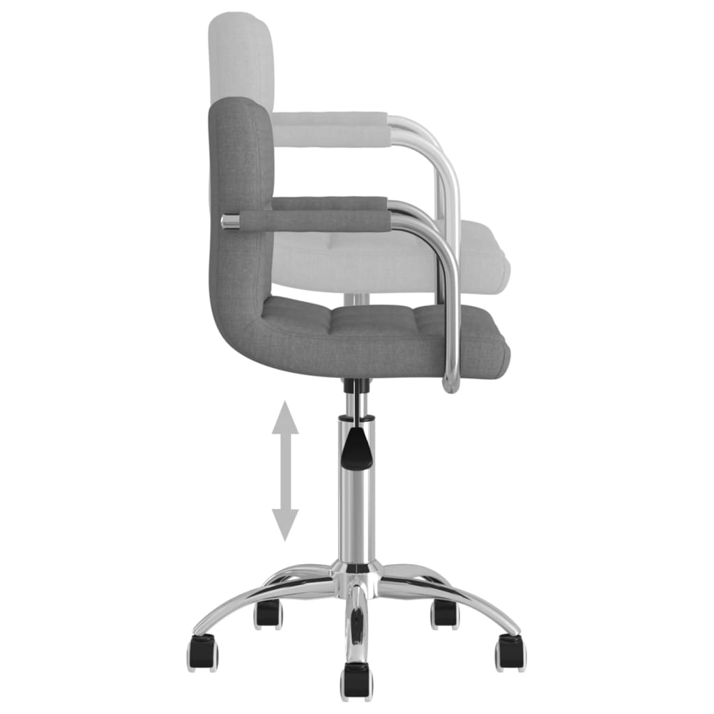 vidaXL Office Swivel Chair Fabric Light Grey