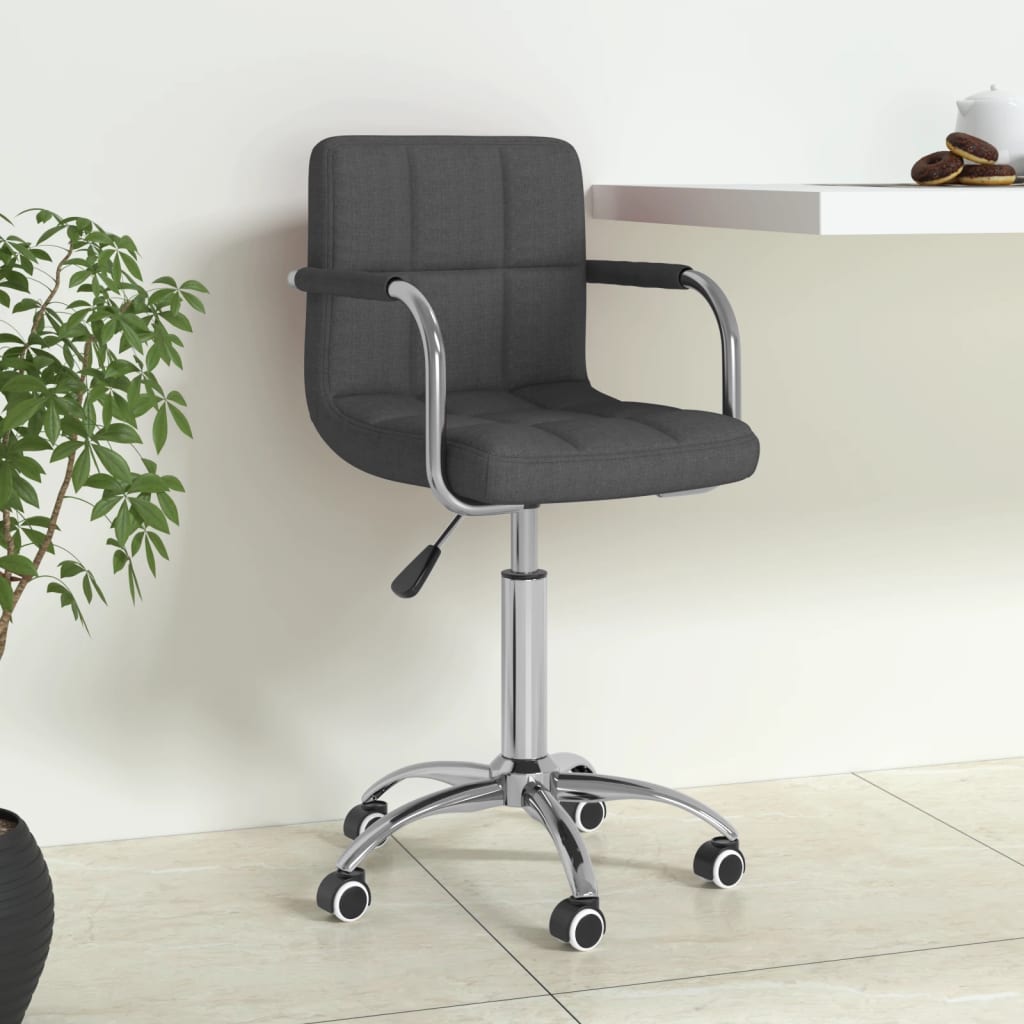 vidaXL Office Swivel Chair Fabric Light Grey