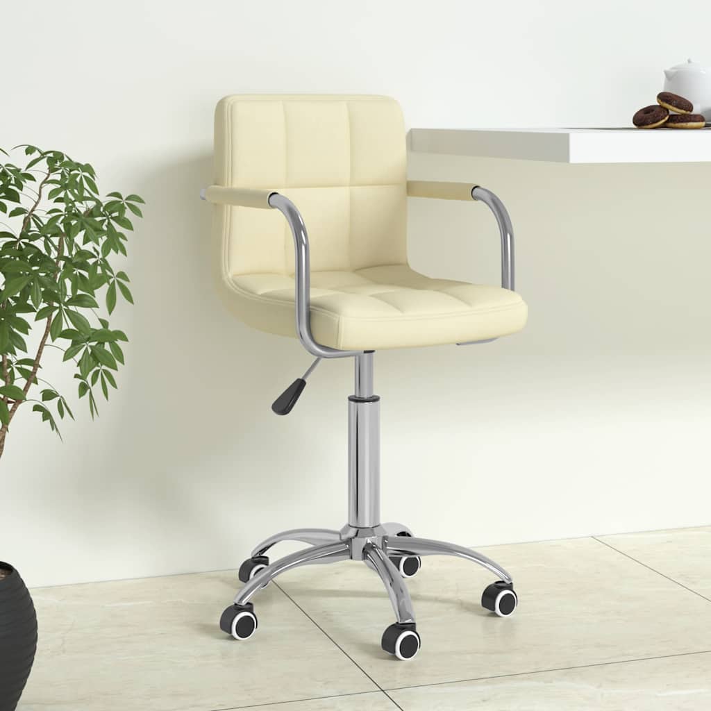vidaXL Office Swivel Chair Fabric Light Grey