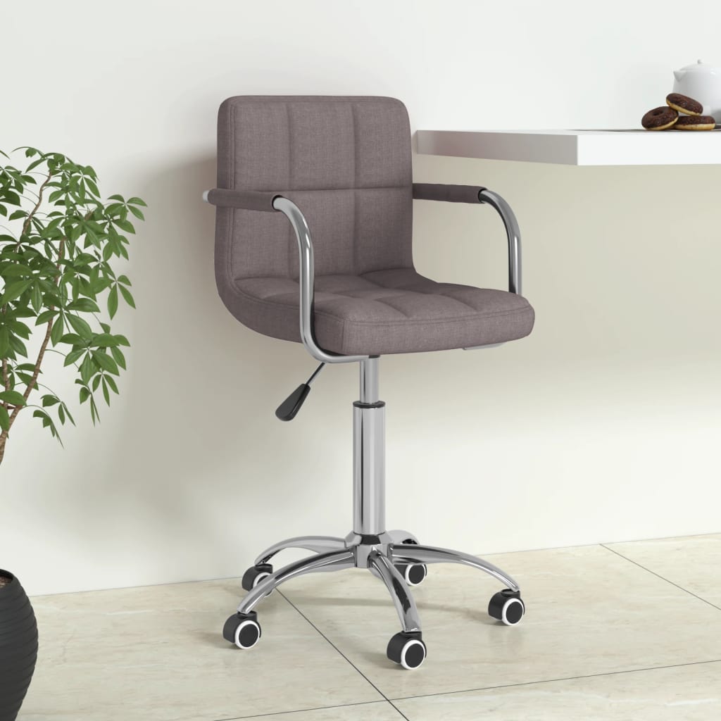 vidaXL Office Swivel Chair Fabric Light Grey