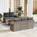 vidaXL Tuinbank Set met kussen 6 pcs Zwart poly rattan