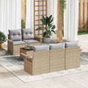 vidaXL Tuinbank Set met kussen 6 pcs Zwart poly rattan