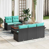 vidaXL Tuinbank Set met kussen 6 pcs Grijs poly rattan