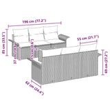 vidaXL Tuinbank Set met kussen 7 pcs Zwart poly rattan