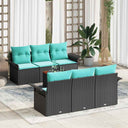 vidaXL Garden Lounge Set with cushions 7 pcs Grey poly rattan