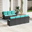 vidaXL Tuinbank Set met kussen 8 pcs Grijs poly rattan