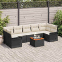 vidaXL Garden Sofa Set with cushions 8 pcs Black poly rattan