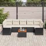 vidaXL Garden Sofa Set with cushions 8 pcs Black poly rattan