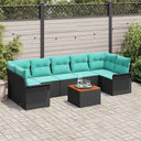 vidaXL Tuinbank Set met kussen 8 pcs Grijs poly rattan
