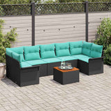 vidaXL Tuinbank Set met kussen 8 pcs Grijs poly rattan