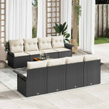 vidaXL Garden Sofa Set with cushions 9 pcs Black poly rattan