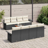 vidaXL Garden Sofa Set with cushions 9 pcs Black poly rattan