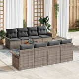 vidaXL Garden Sofa Set with cushions 9 pcs Black poly rattan