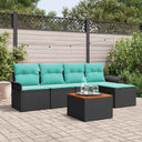 vidaXL Garden Sofa Set with cushion 6 pcs Grey poly rattan