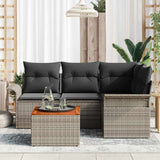 vidaXL Tuinbank Set met kussen 5 pcs Zwart poly rattan