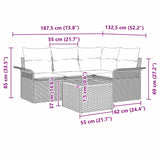 vidaXL Tuinbank Set met kussen 5 pcs Zwart poly rattan