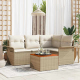 vidaXL Tuinbank Set met kussen 5 pcs Zwart poly rattan