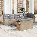 vidaXL Tuinbank Set met kussen 9 pcs Zwart poly rattan